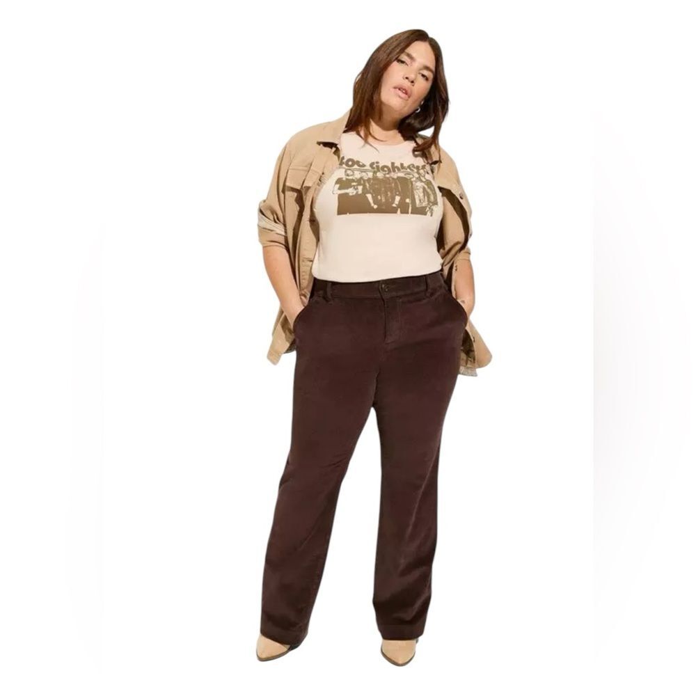 Torrid Comfort Flex Trouser Boot Corduroy High Rise Jean Womens Size 10 Brown